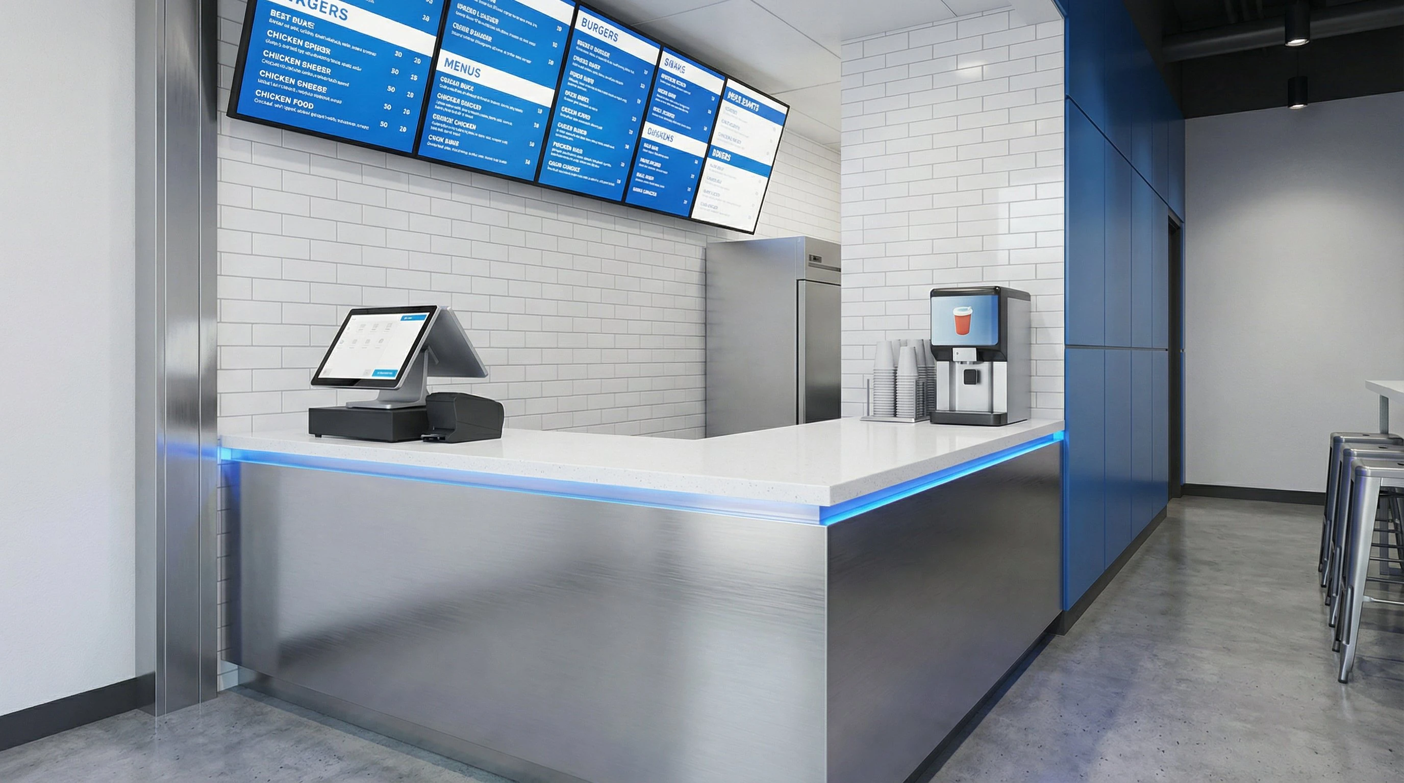 Comptoir de service du restaurant modulaire préfabriqué