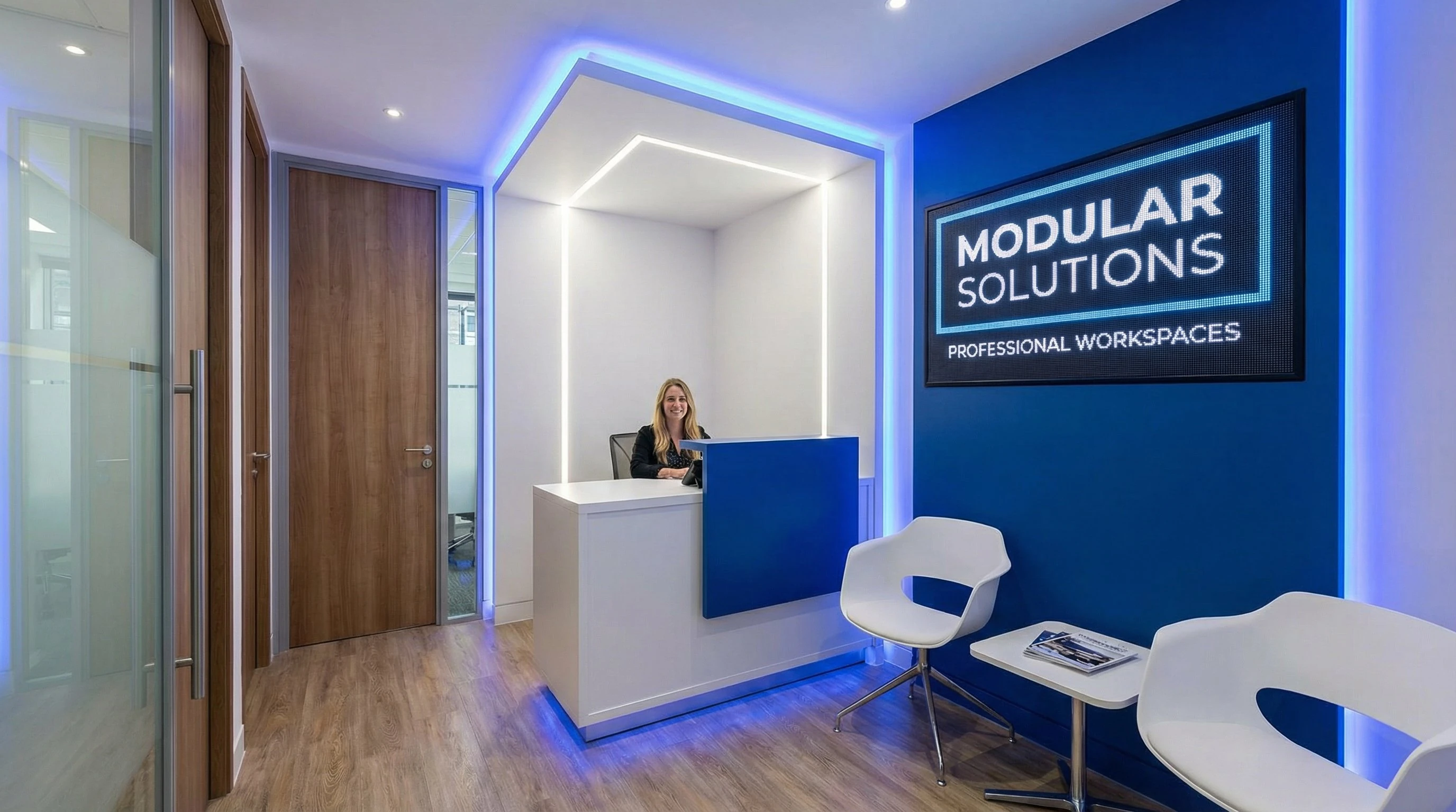 Vue intérieure du bureau modulaire préfabriqué READYPRO OFFICE